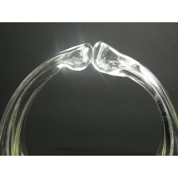 Vintage Murano Hand Blown Clear Glass Abstract Art Basket/Candy Dish - Picture 11 of 12